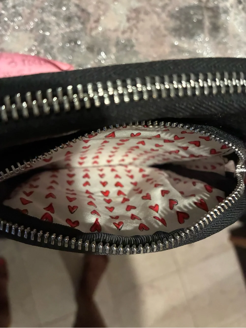 Brighton-Leather Scribble Crossbody Bag in Red, Black and Floral